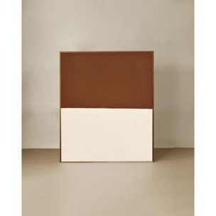 Cuadro teja y blanco decorativo sobre algodón con bastidor de madera pintado artesanalmente con pintura óleo en varias medidas