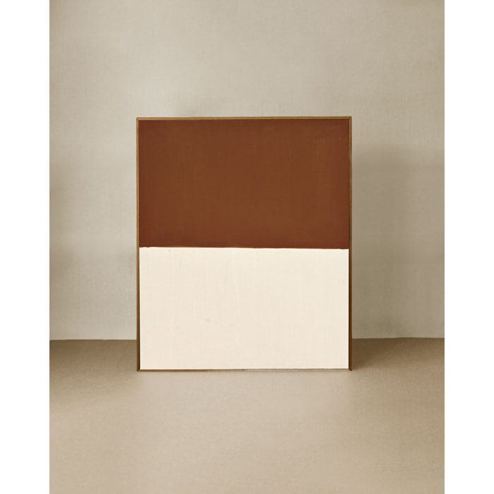 Cuadro teja y blanco decorativo sobre algodón con bastidor de madera pintado artesanalmente con pintura óleo en varias medidas