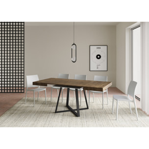 Tavolo allungabile 90x90/194 cm Abbraccio noce gambe antracite