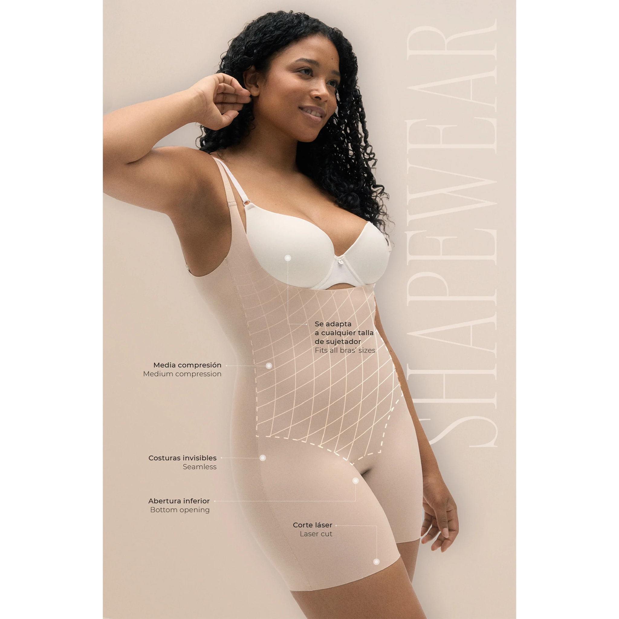 Body-up snellente con finiture nude invisibili