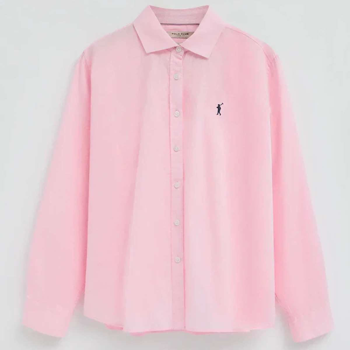 Camicia cotolino rosa dal fit ampio e ricamo Rigby Go