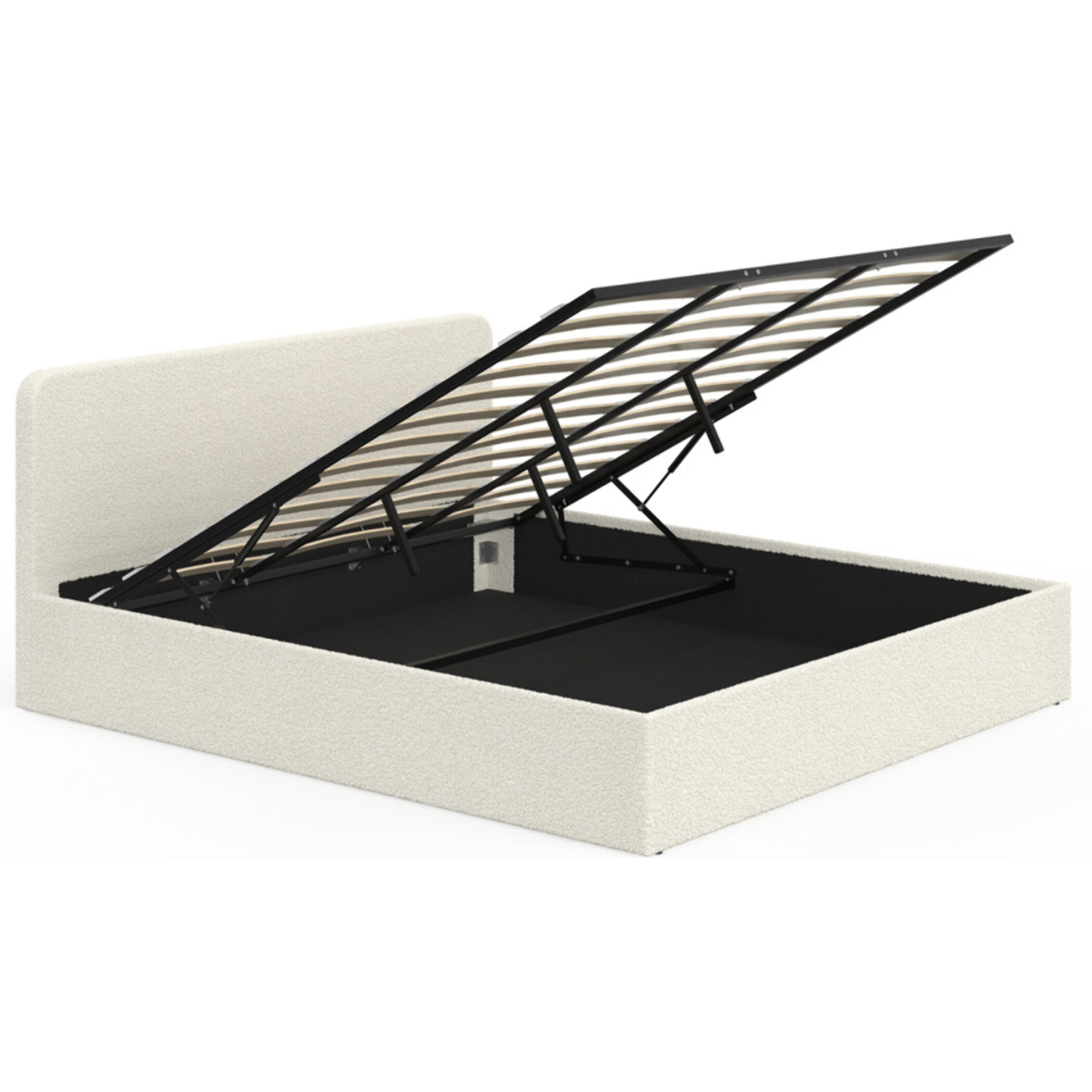 Lit coffre Louise 180x200cm tissu bouclette