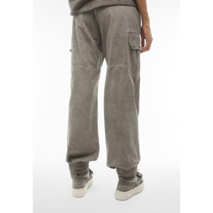 Pantaloni cargo in canvas tinto capo cold dyed