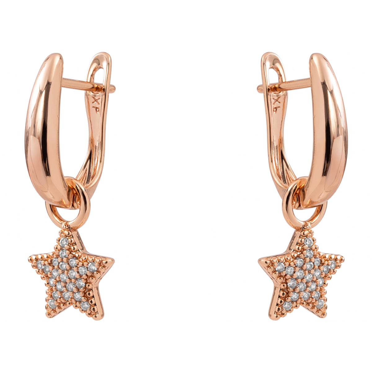 Pendientes Maliard acabado oro rosa 18k