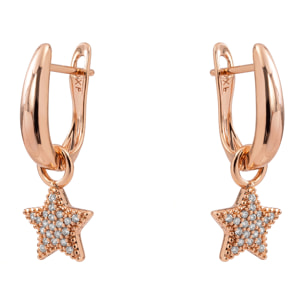Pendientes Maliard acabado oro rosa 18k