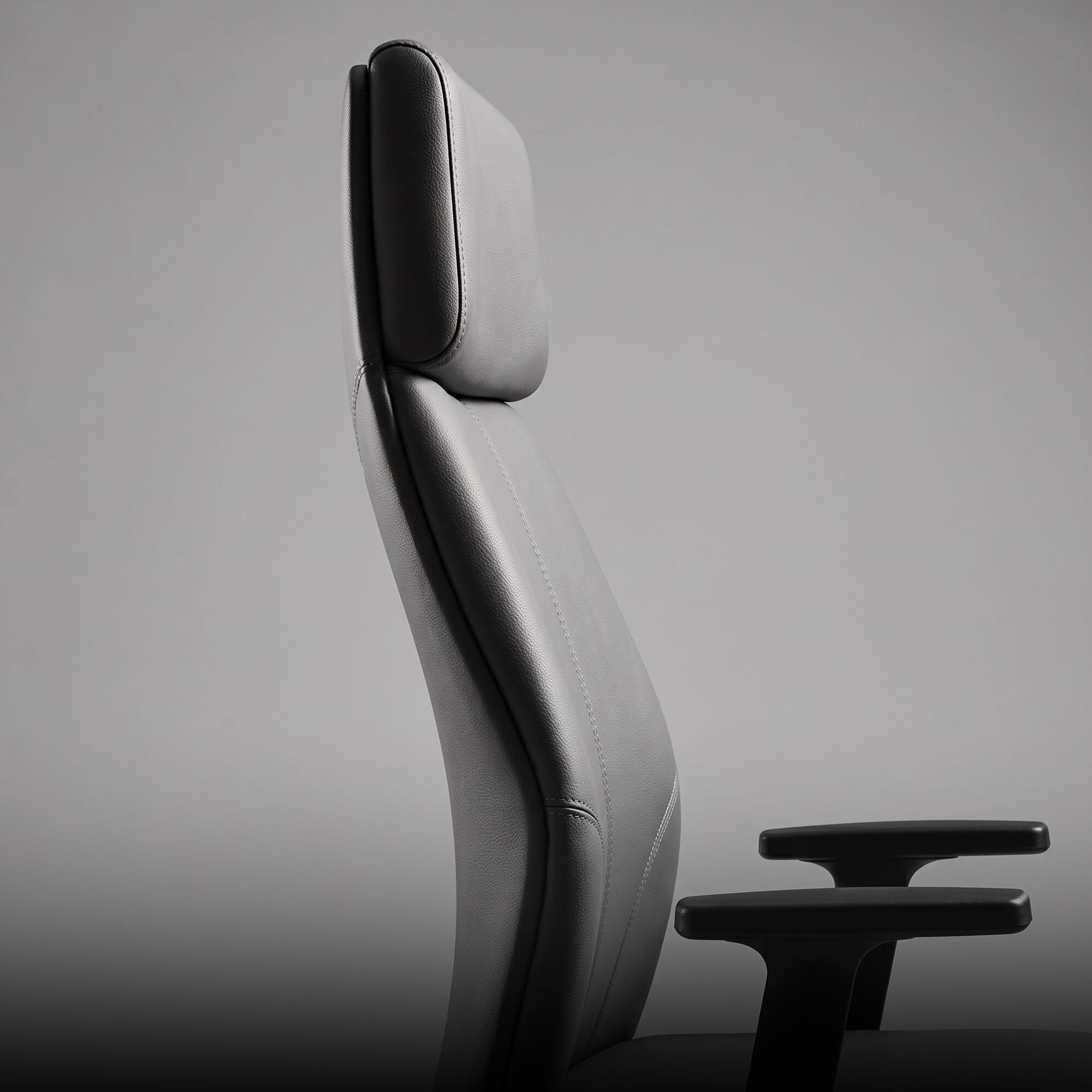 Sylicon - Sedia Da Ufficio Ergonomica 50x130x70 cm Poltrona Direzionale Comoda con Ruote Girevoli in Similpelle Grigia