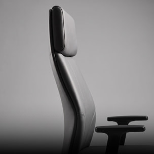 Sylicon - Sedia Da Ufficio Ergonomica 50x130x70 cm Poltrona Direzionale Comoda con Ruote Girevoli in Similpelle Grigia