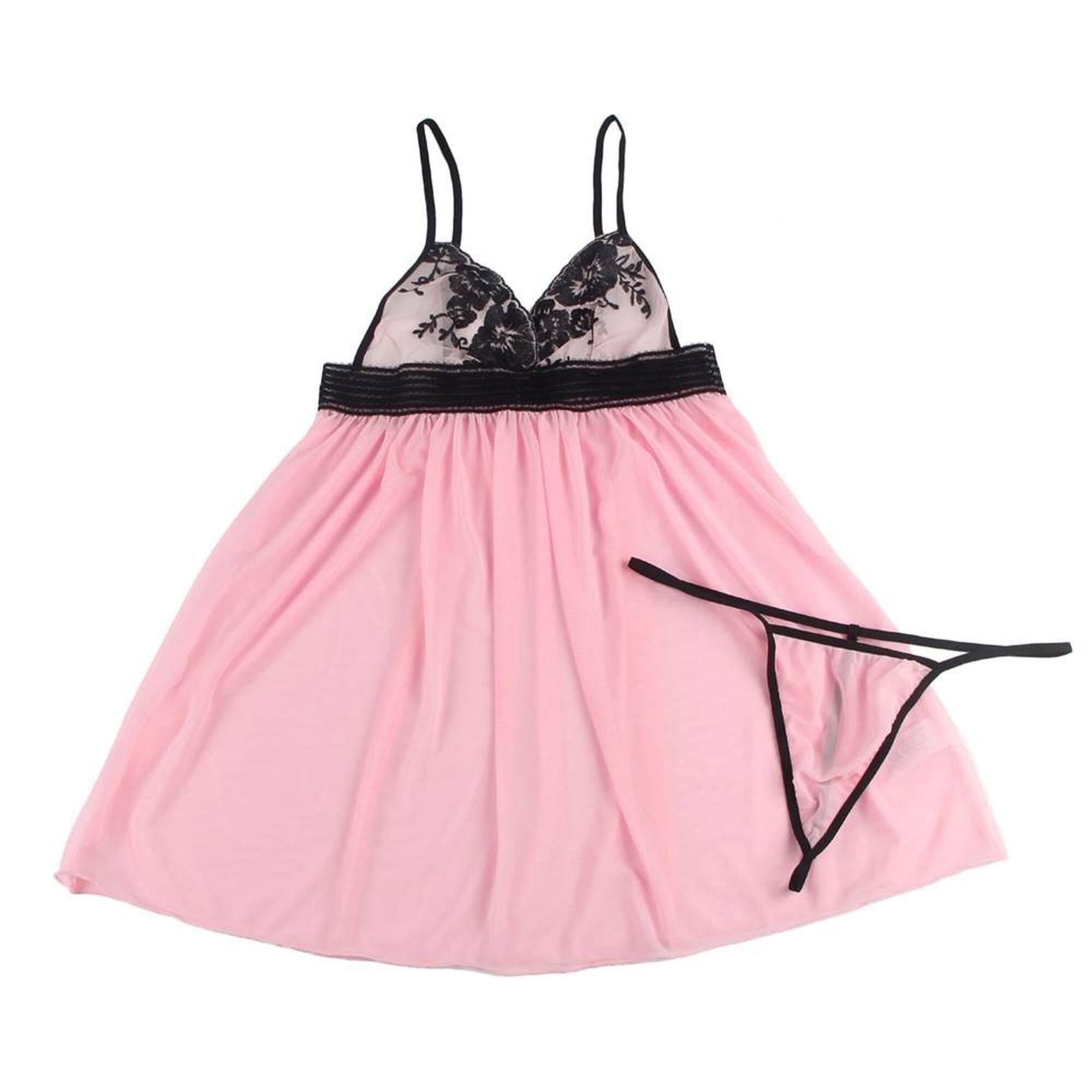 Babydoll de encaje con bordado