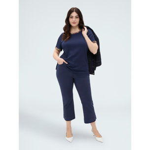 Fiorella Rubino - Pantaloni Kick Flare in cotone leggero - Blu