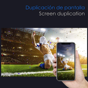 DAM Video proyector LED TS 1, Full HD 1080P. Android 9.0, WiFi, 1200 ANSI, stand regulable. Duplicación pantalla. Netflix, Youtube, etc. 14,5x14x23 Cm. Color: Negro