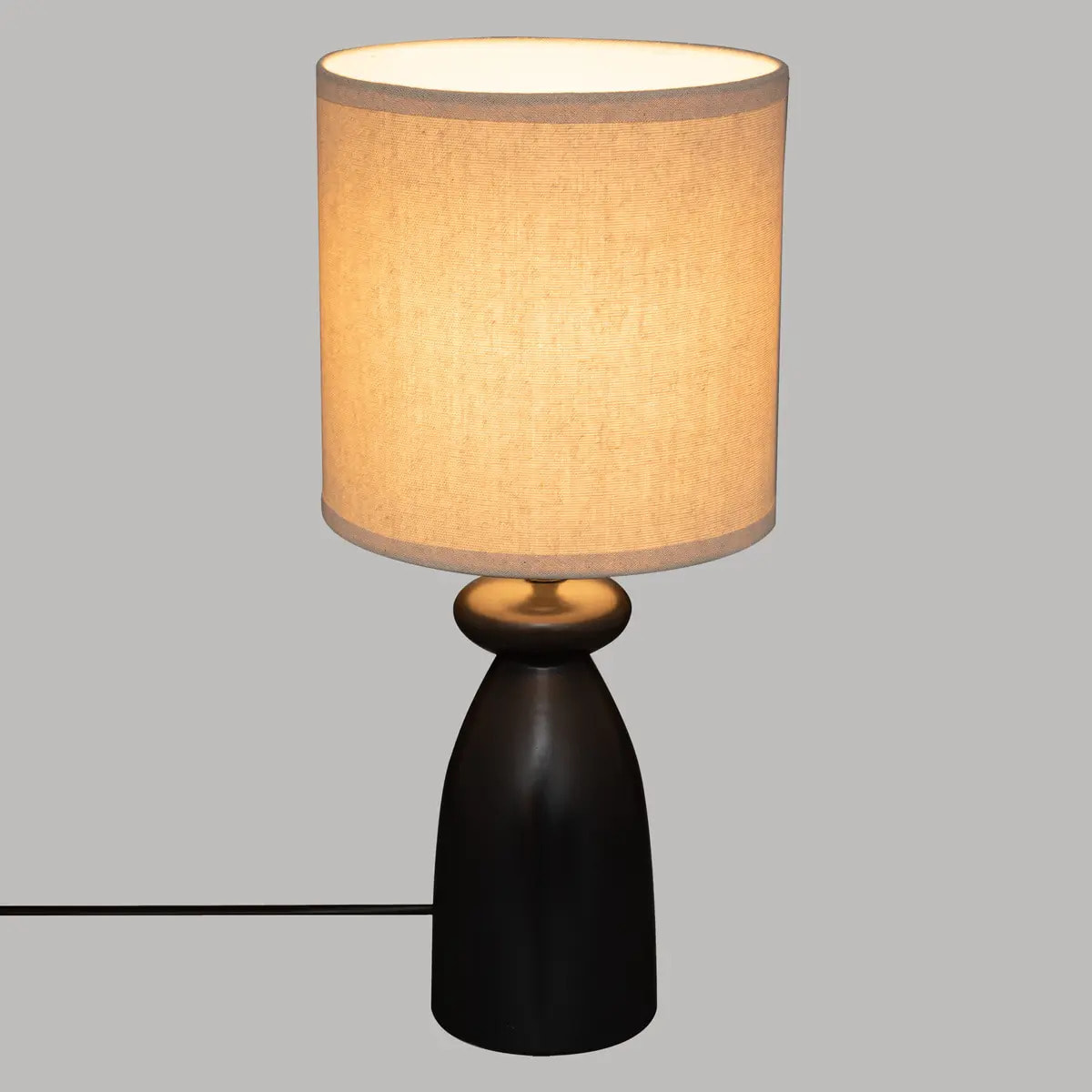 Lampe "Margot" - céramique - noir - H44 cm