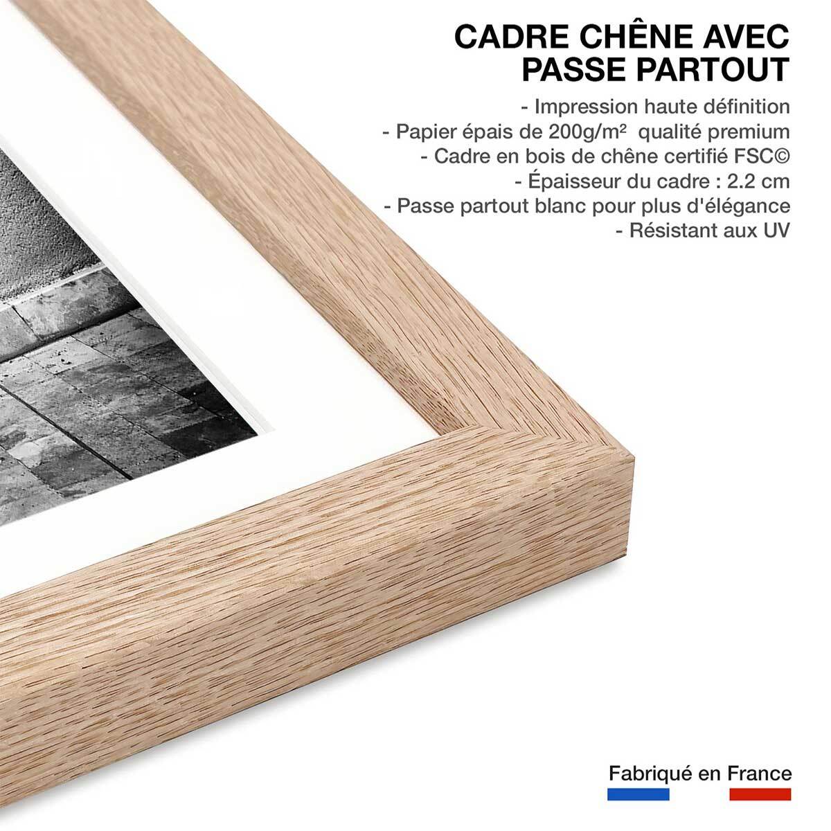 Affiche photo ma provence Affiche + cadre en bois - Chêne