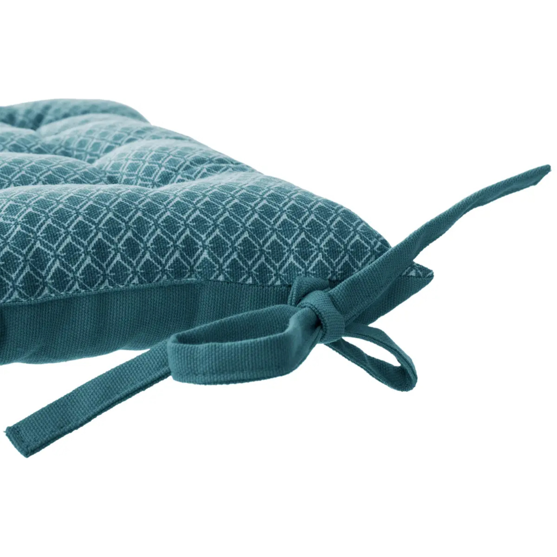 Galette de chaise "Otto" bleu canard 38x38cm
