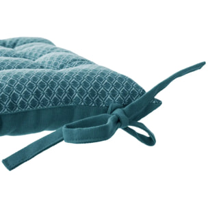 Galette de chaise "Otto" bleu canard 38x38cm