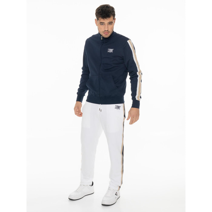 Tuta da uomo con colletto e zip in cotone non garzato Leone Easy