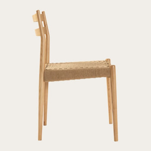 Chaise Eda -bois massif de frêne et corde-couleur naturel 43 x 80 x 48 cm