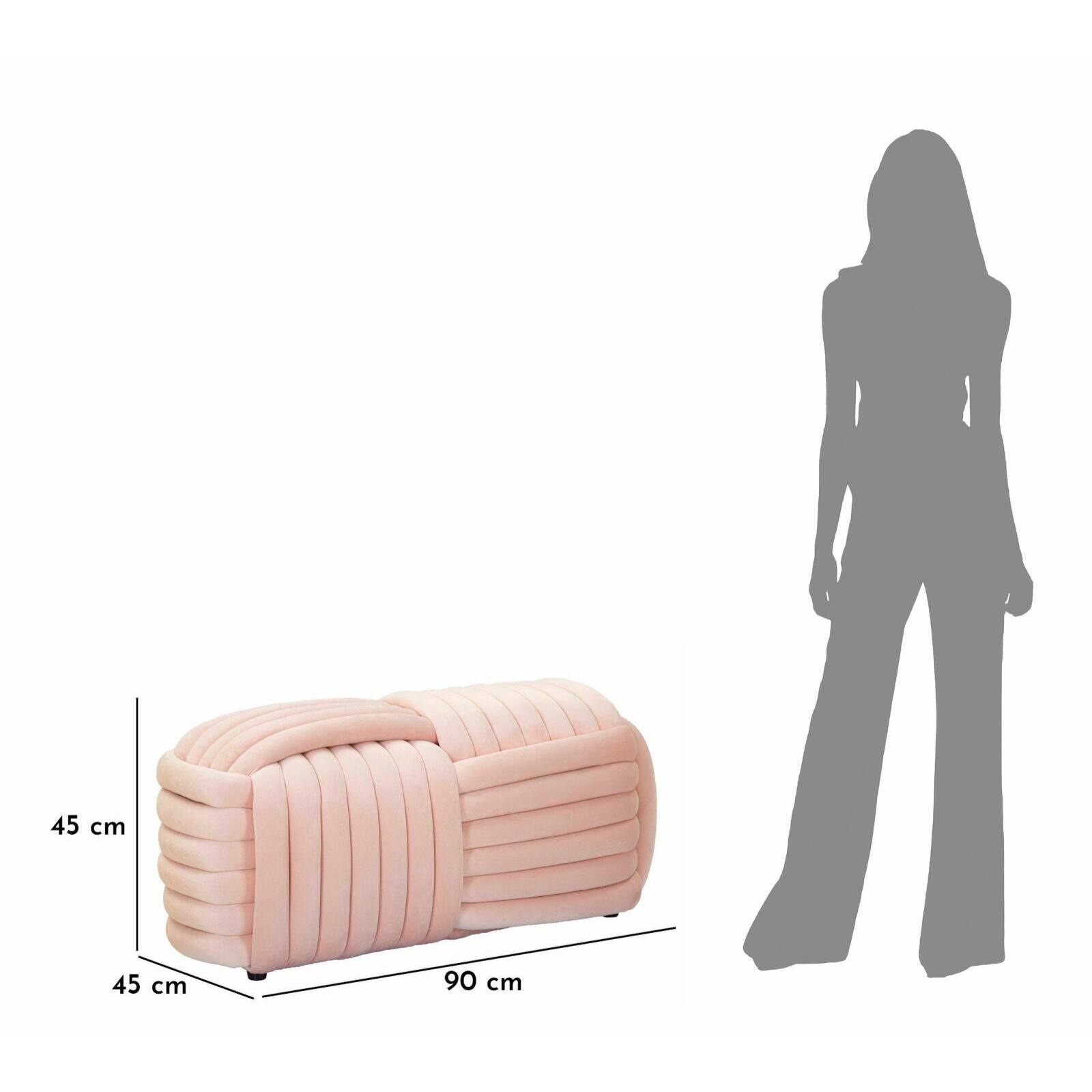 Panca Calcea, Panchina multiuso, Seduta per ospiti, Cassapanca multifunzione, 90x45 h45 cm, Rosa