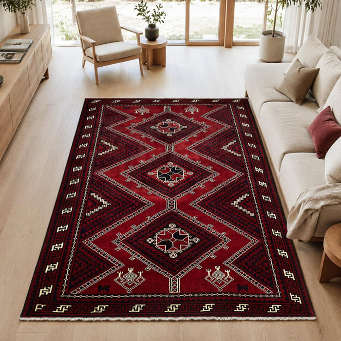 Tapis d'orient, motif oriental, noué à la main en laine, AJAJ