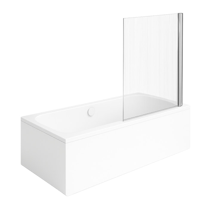 Baignoire droite VILLEROY & BOCH Architectura 180 x 80 cm Blanc + Pare bain droite AURYS Raywall chromé