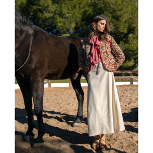 Falda larga de sarga