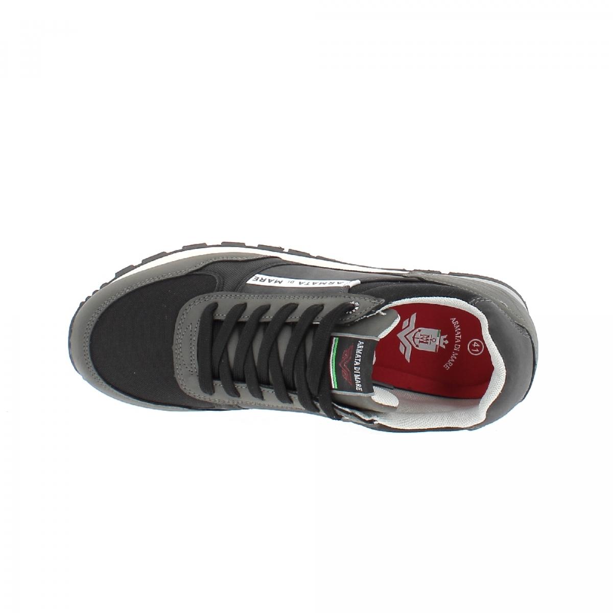Armata di Mare Scarpe Uomo Sneakers Vintage Running con Soletta Rimovibile in Memory Foam AMU W22N236 Dk Grey Black