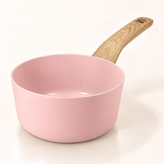 Casserole 16cm avec revêtement céramique rose - tous feux COLORAMA