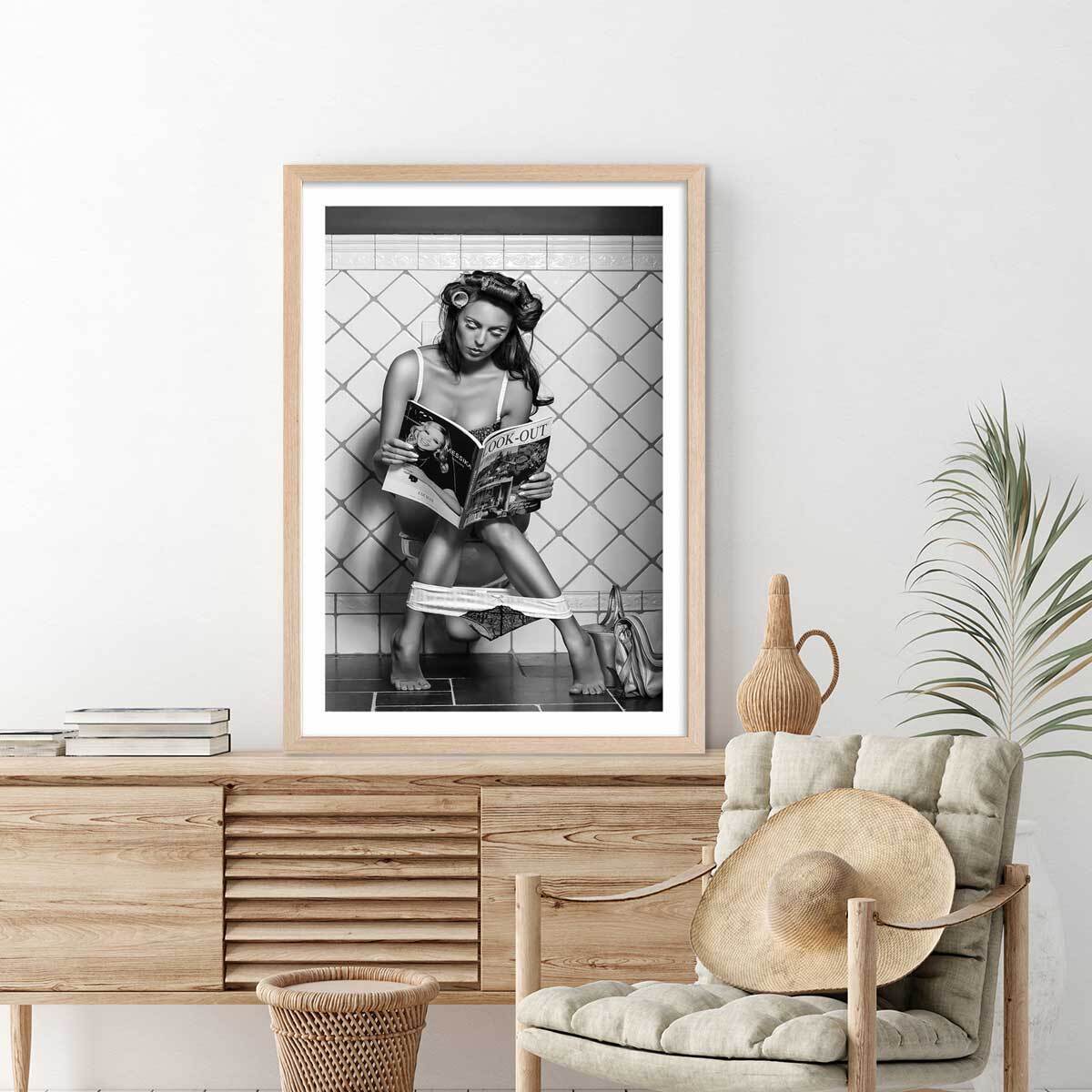 Affiche photographie Multitasking Affiche + cadre en bois - Chêne