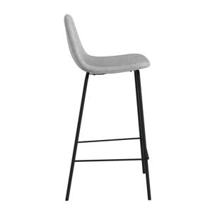 Lot de 2 chaises pour îlot central en tissu gris clair 65,5 cm - Henrik