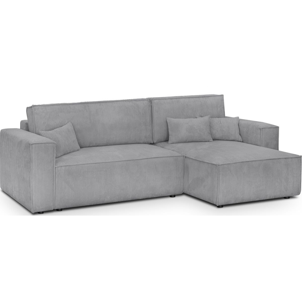 Canapé d'angle convertible 4 places en velours côtelé - LIVIA
