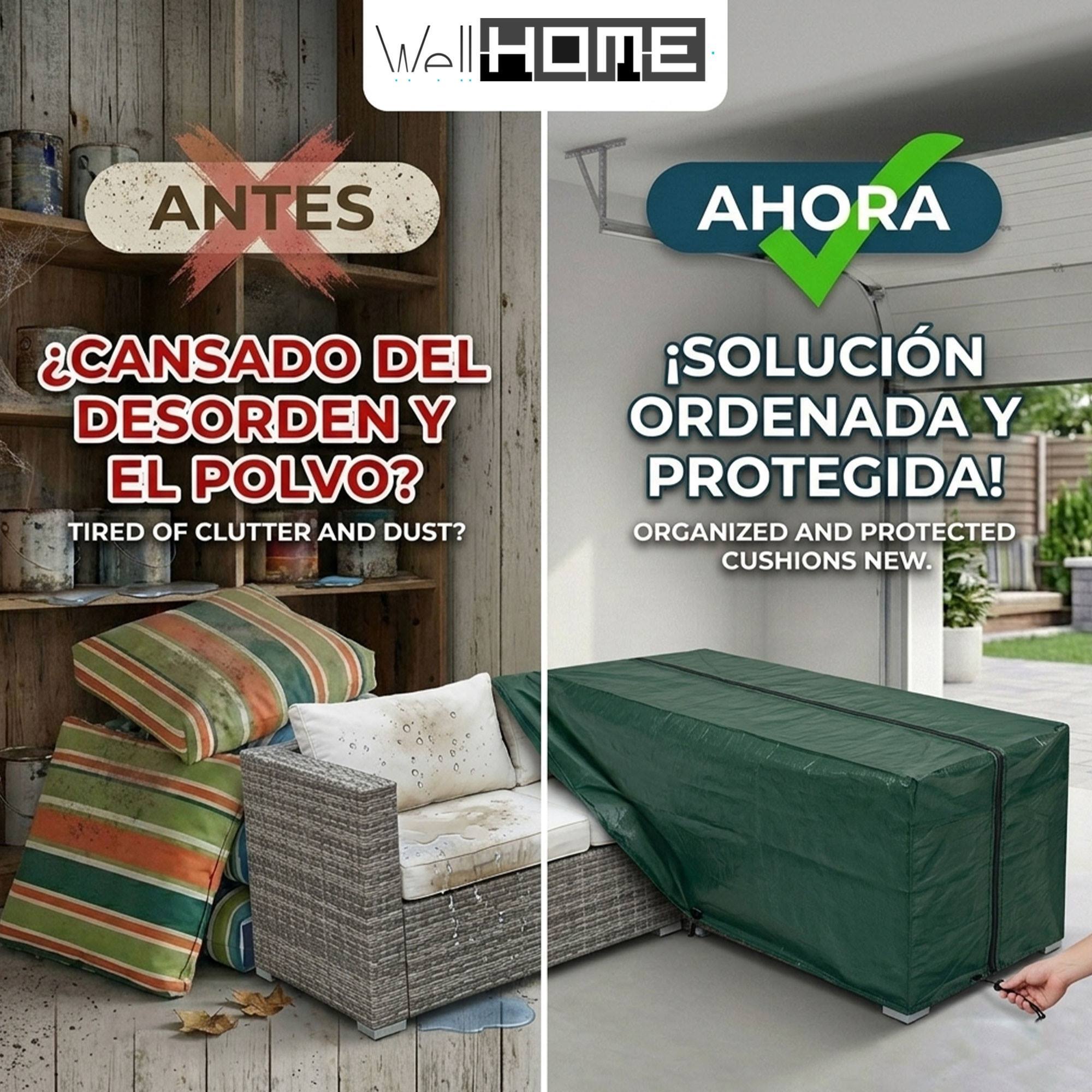 Funda para loungeset 300x200x80cm color verde oscuro, 100gsm, con cremallera