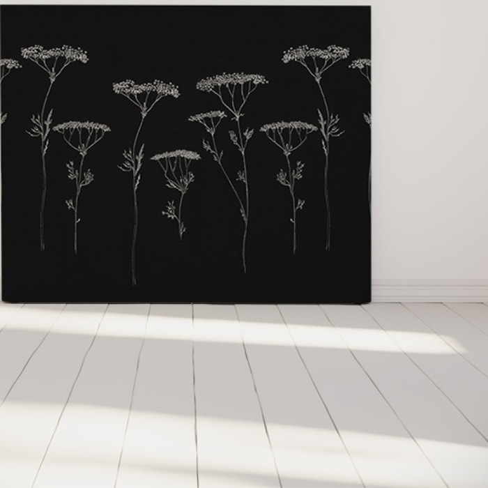 Tête de lit Végétal | Coloris Noir | Largeur au choix
