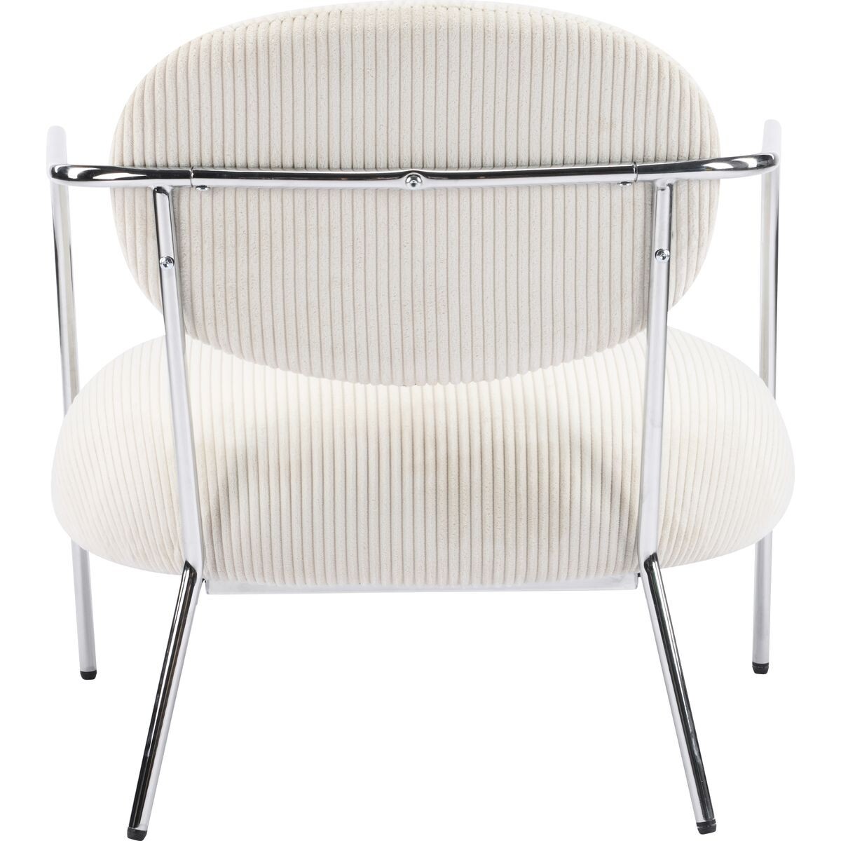 Fauteuil en velours côtelé et piètement chromé - LEON