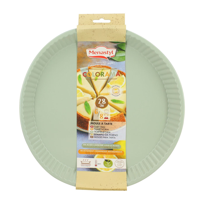 Moule à tarte en acier carbone céladon 28cm COLORAMA