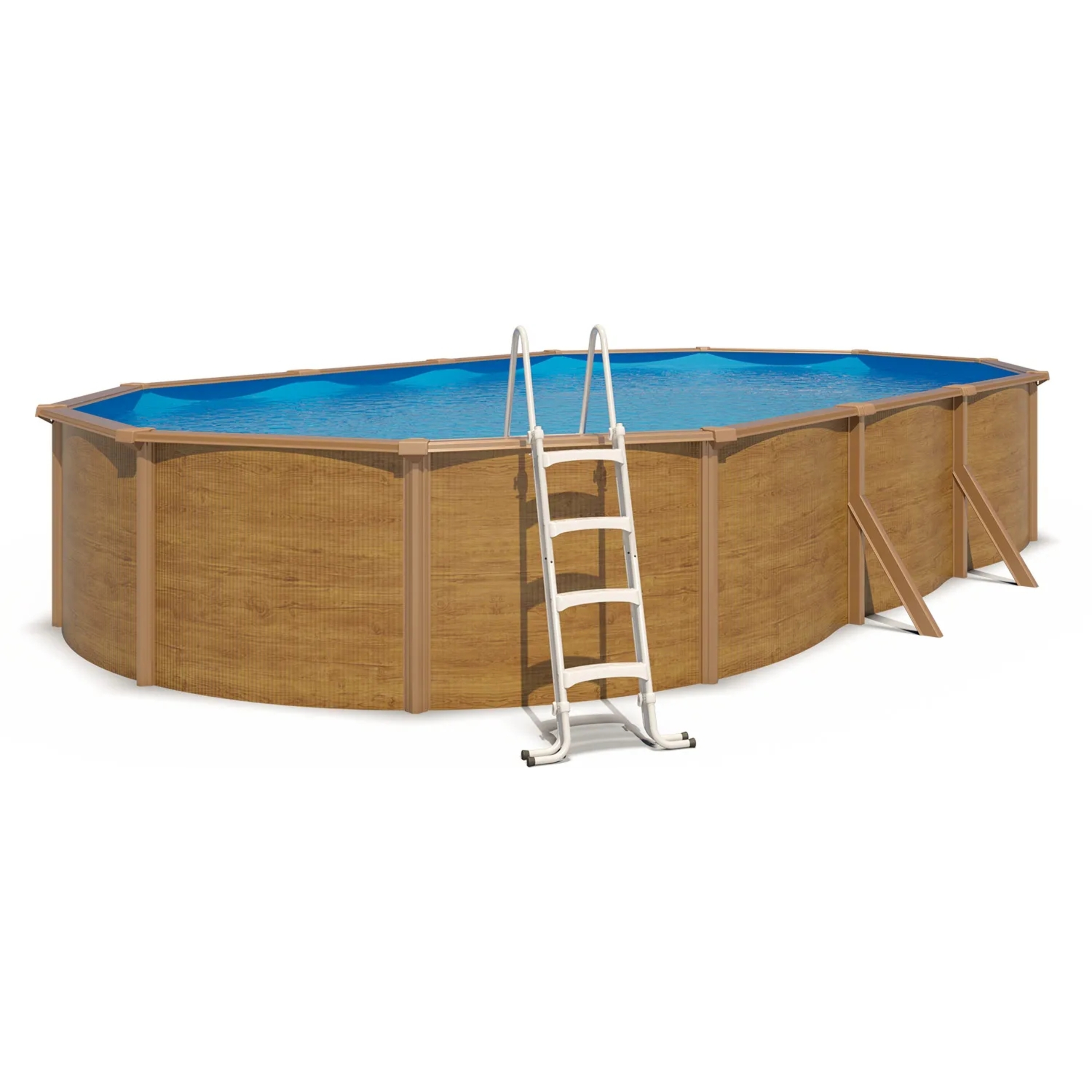 Piscine hors sol acier ovale 7,60 x 4,55 x 1,20 m aspect bois CANYON