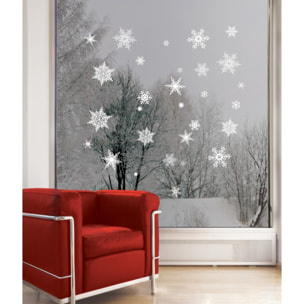 Sickers Flocons blancs - Autocollants adhésifs fenêtres noël - décoration fêtes
