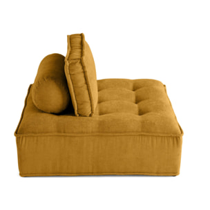 Marisol - module d'assise - velours texturé - Jaune