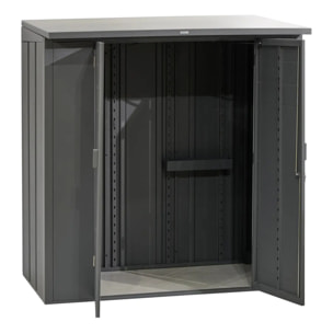 Abri de jardin Forgia gris graphite en acier galvalisé 191x117x200 cm