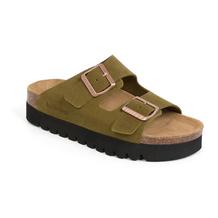 Sandalia Plataforma Kaki Mujer BILLOWY CAQUI