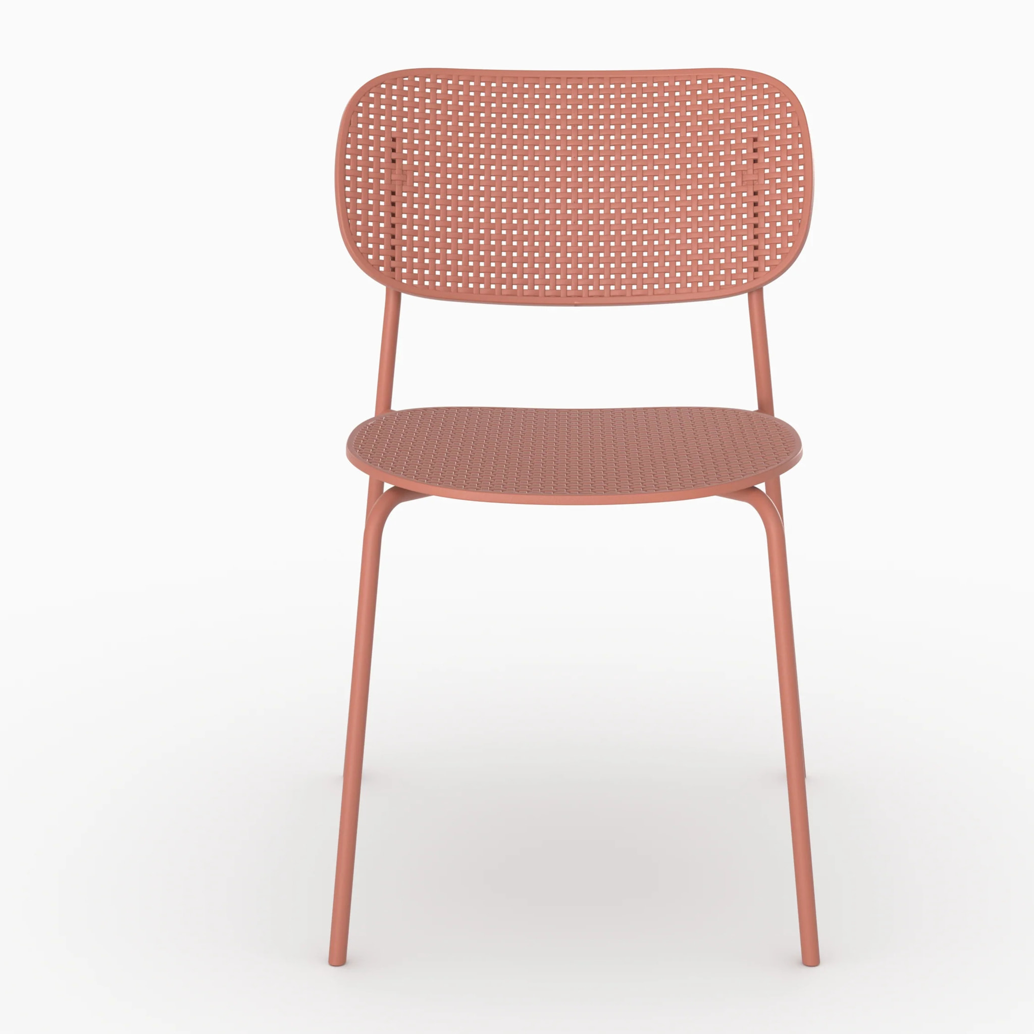 Lot de 2 chaises de jardin empilables en plastique terracotta  - Géa