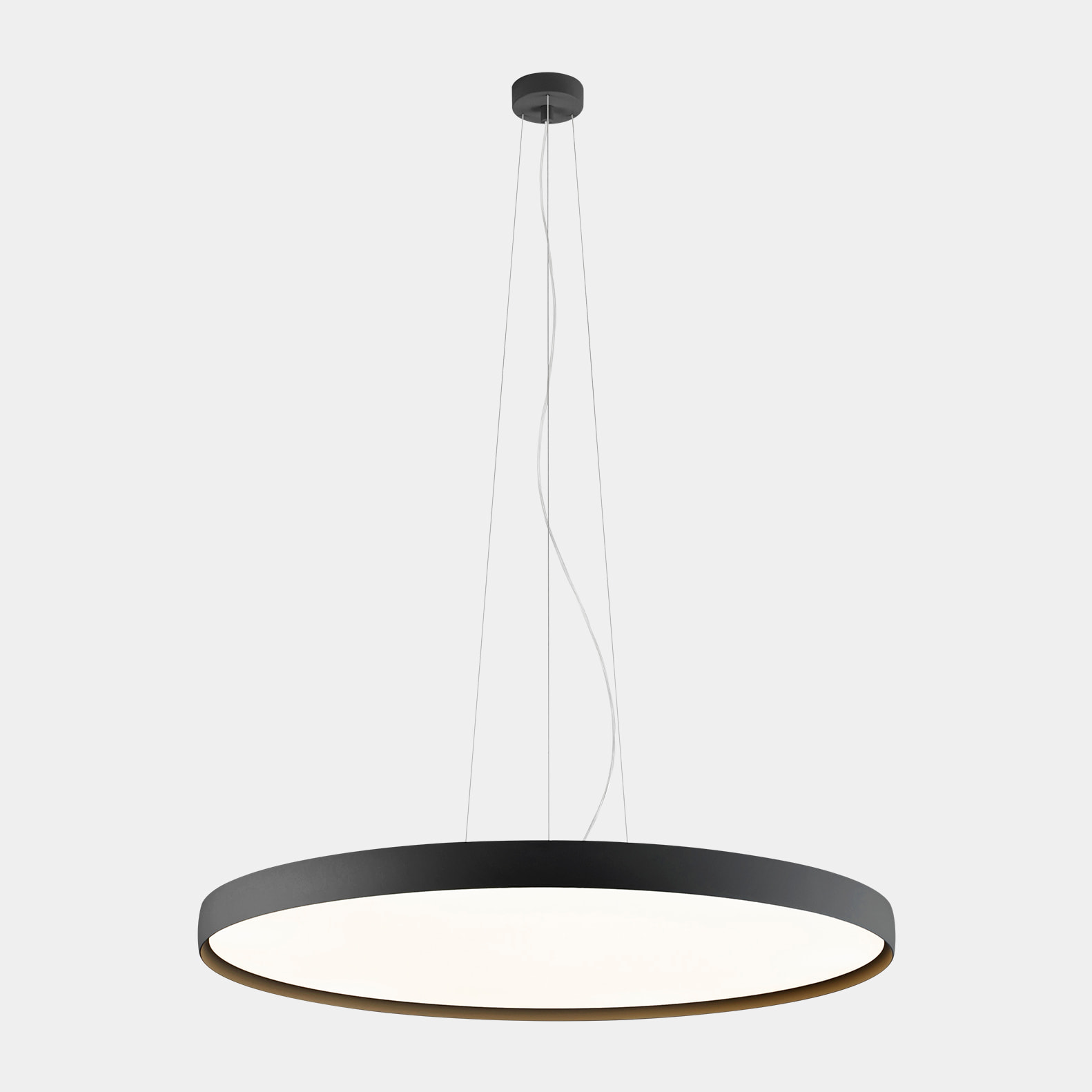Ledsc4 - Colgante Luno Slim Pendant Large Aluminio, Policarbonato Negro, MICROPRISMATIC