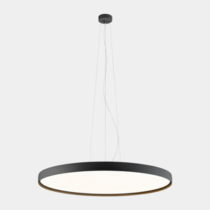 Ledsc4 - Colgante Luno Slim Pendant Large Aluminio, Policarbonato Negro, MICROPRISMATIC