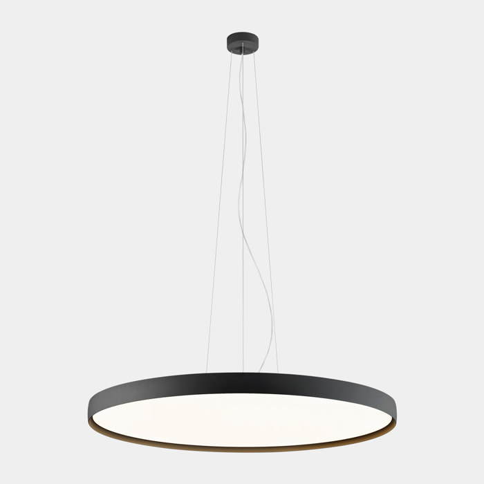 Ledsc4 - Colgante Luno Slim Pendant Large Aluminio, Policarbonato Negro, MICROPRISMATIC