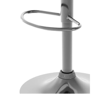 Chaise de bar réglable 62/84 cm en tissu gris clair - Louis