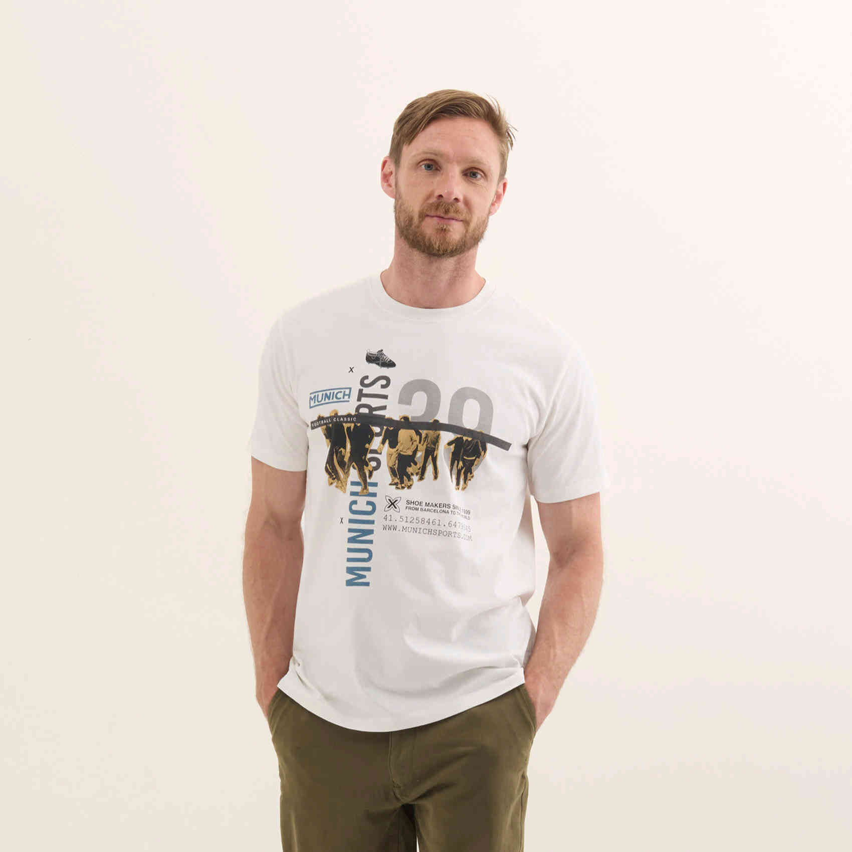 Camiseta de Algodón Orgánico con Logotipo Tipográfico Retro LIFESTYLE T-SHIRT GEORGE WHITE