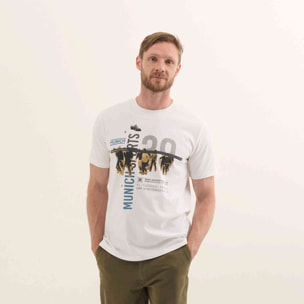 Camiseta de Algodón Orgánico con Logotipo Tipográfico Retro LIFESTYLE T-SHIRT GEORGE WHITE