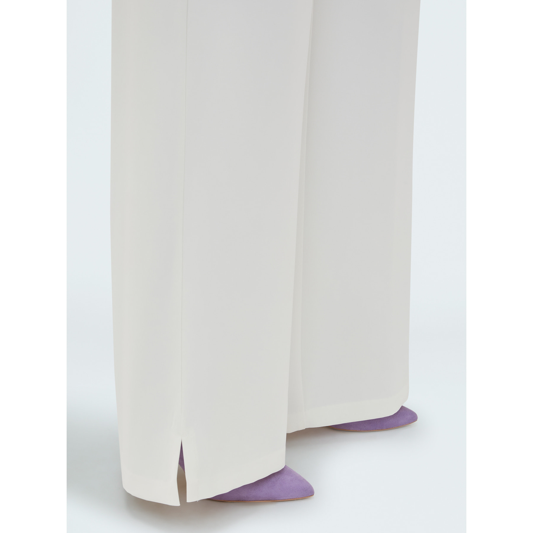 Fiorella Rubino - Pantalones Wide Leg en tejido fluido - Blanco