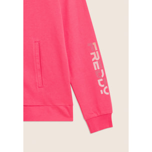 Tuta con zip e collo alto, logo con perline sulla manica