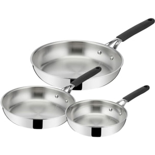 Batterie de cuisine LAGOSTINA 3 poeles Esperta Triply 20/24/28cm