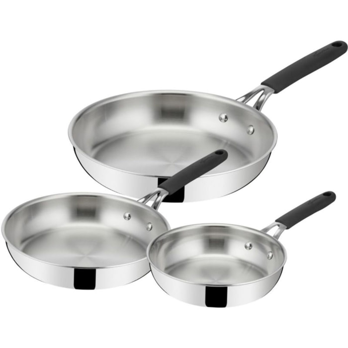 Batterie de cuisine LAGOSTINA 3 poeles Esperta Triply 20/24/28cm
