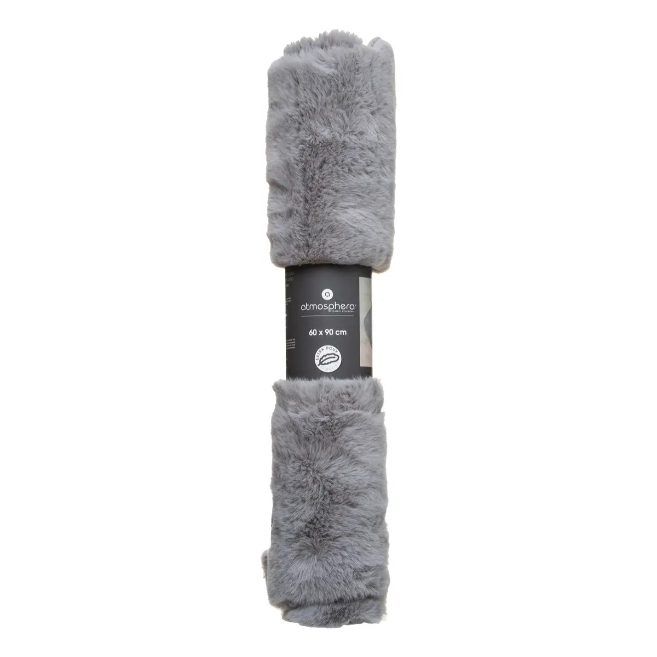 Tapis effet fourrure gris 60x90cm